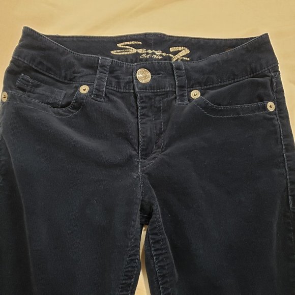 Seven7 Blue Corduroy Leggings Size 10 - Picture 3 of 8